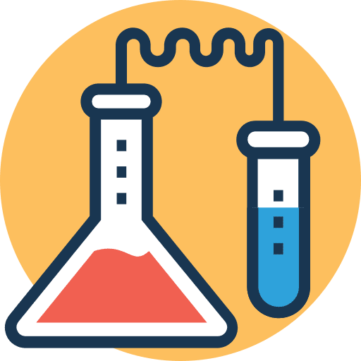 Lab flasks lab education icon