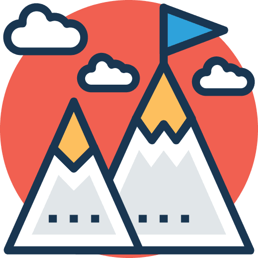 Mission education business and finance mountains icon