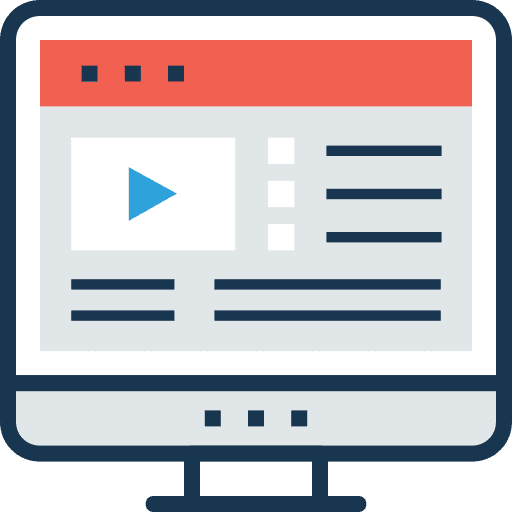 Tutorial education monitor screen icon