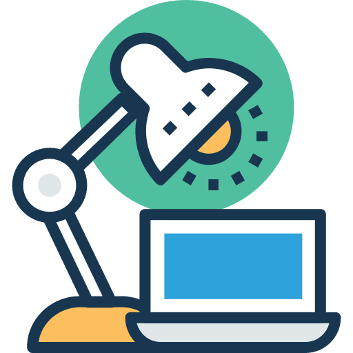 Desk office furniture education icon