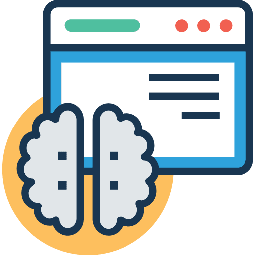 Brain online monitor education icon
