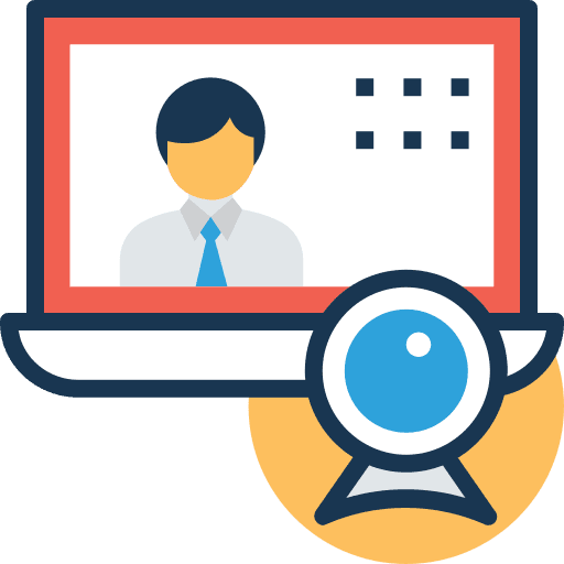 Online online learning video presentation lesson icon