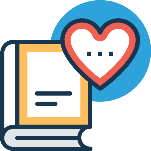 Book heart library popular icon