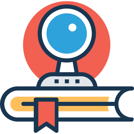 Online e learning video presentation online education icon