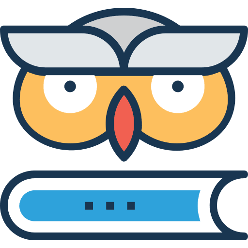 Owl education animals open book icon
