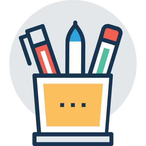 Pencilcase stationery edit tools brush icon