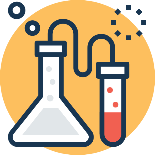 Experiment flasks test tube education icon