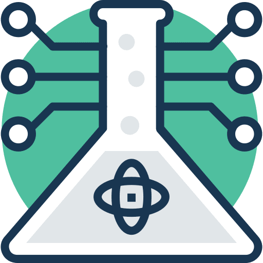 Research education laboratory science icon