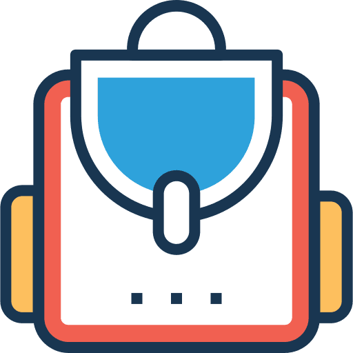 School bag luggage baggage backpack icon