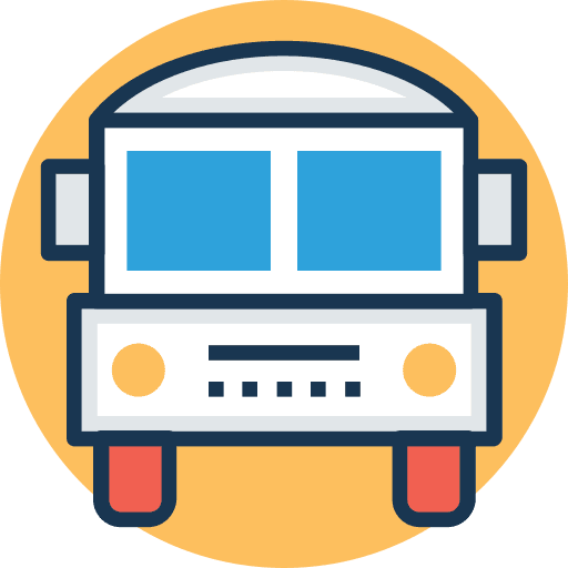School bus transportation education automobile icon