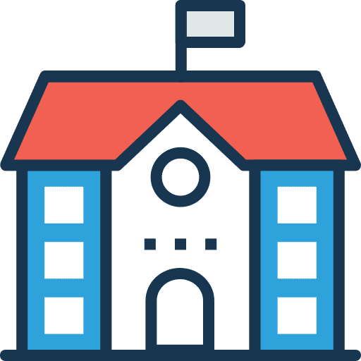 School education high school buildings icon