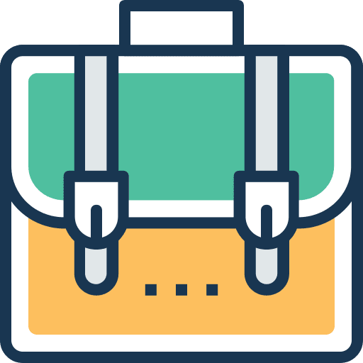 Briefcase business student bag education icon