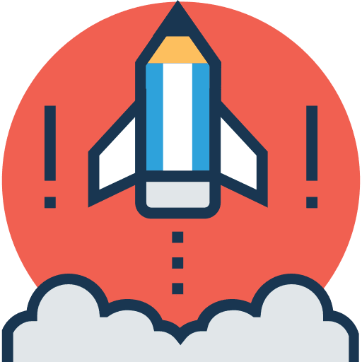 Startup rocket startup seo and web icon