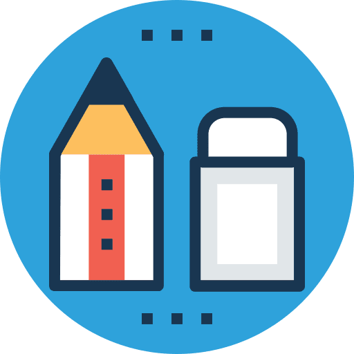 Stationery writing eraser tools and utensils icon