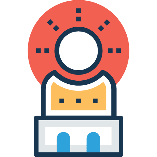 Student studying learning library icon