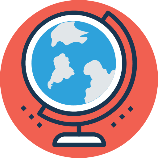 Globe planet earth education earth grid icon