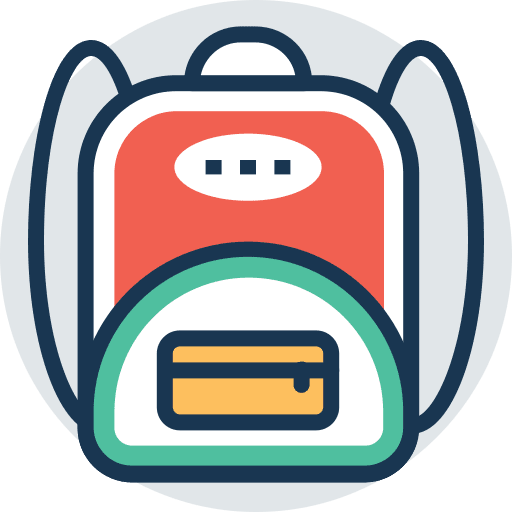 Backpack baggage luggage backpack icon