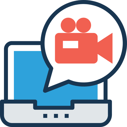 Conference conference videocall laptop icon