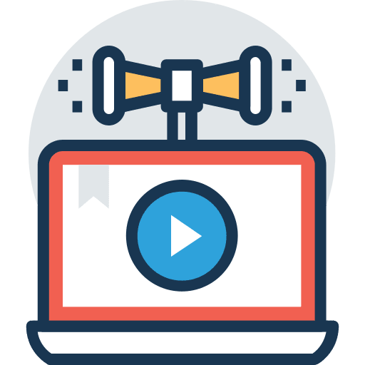 Marketing video play button marketing icon