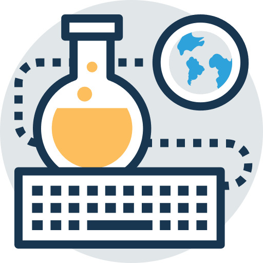 Lab education computer screen icon