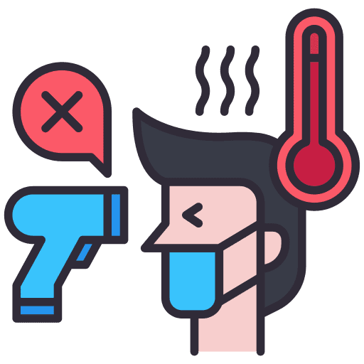 Fever degrees healthcare and medical infrared icon Fever degrees healthcare and medical infrared icon