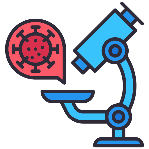 Microscope covid 19 education bacteria icon