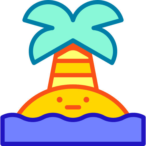 Island palm tree travel summer icon Island palm tree travel summer icon