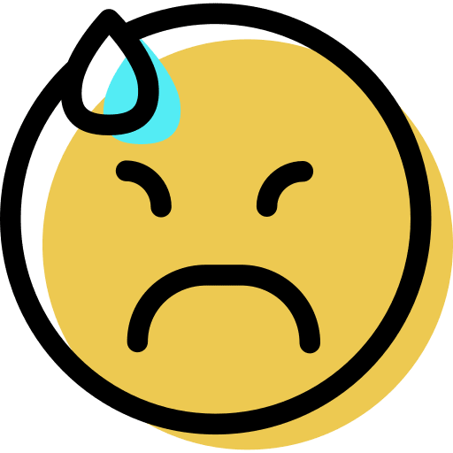 Sad smiling sad face icon