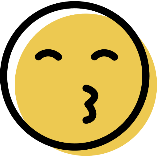 Kiss smiley smiling face icon Kiss smiley smiling face icon