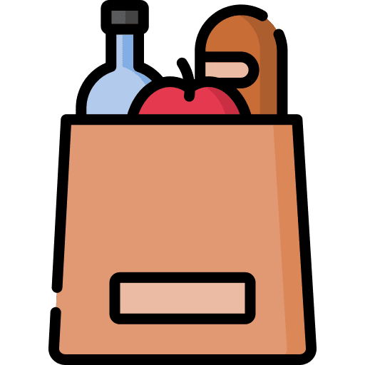 Grocery bag paper bag supermarket food and restaurant icon Grocery bag paper bag supermarket food and restaurant icon