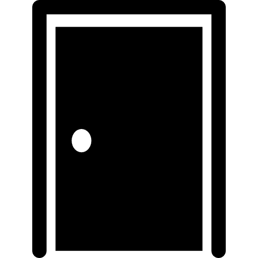 Closed door with border silhouette door variant doors tools and utensils icon