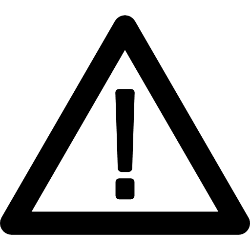 Triangular warning sign triangle issue limitation icon