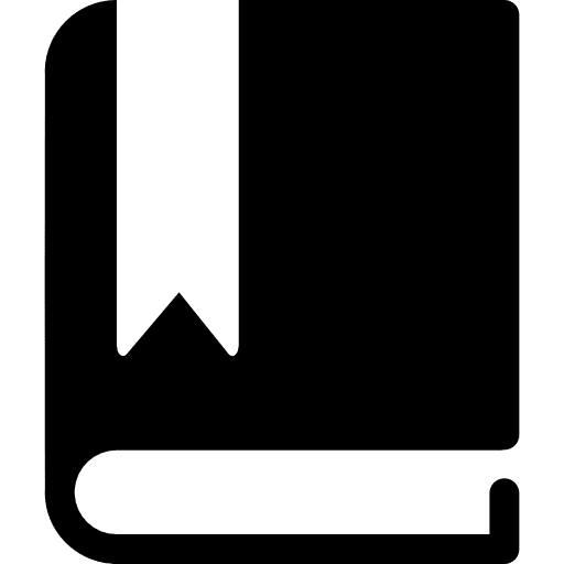 Book with white bookmark reading books education icon