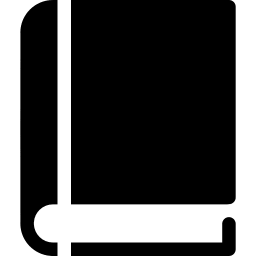 Book closed with black cover closed basic app reading icon