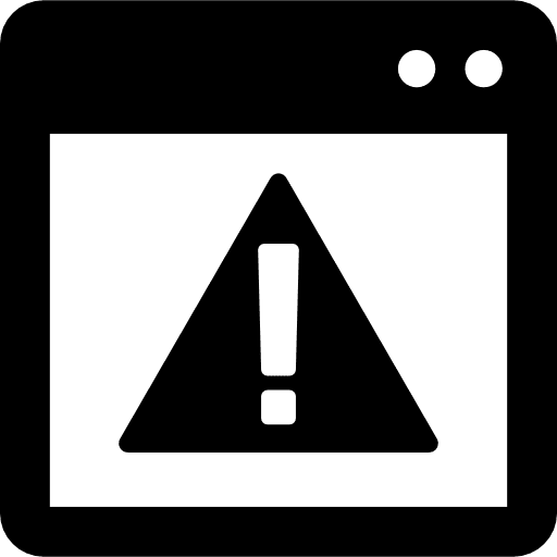 Warning window with exclamation sign inside a triangle symbol window exclamation icon
