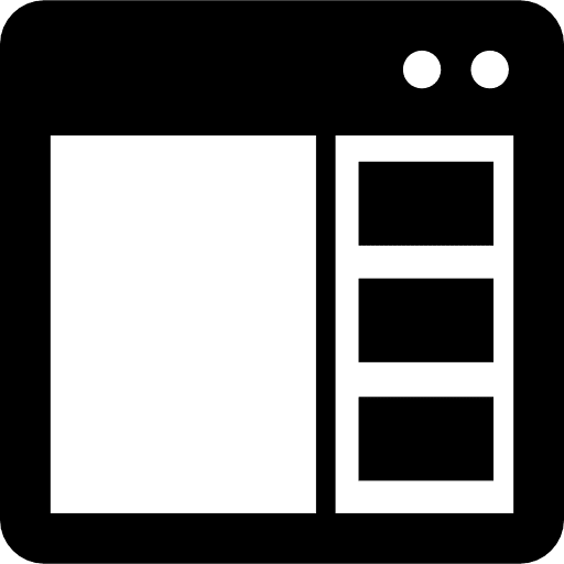 Window with side bar selection interface side bar site icon