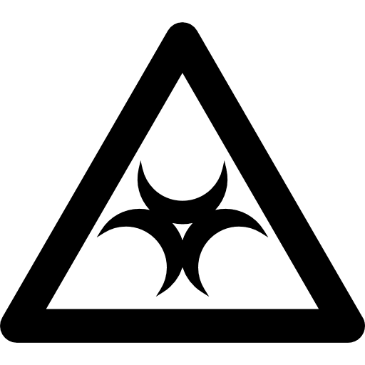 Biohazard sign inside a triangle outline triangular signs biohazard sign icon