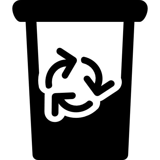 Garbage can half full with recycle symbol trash bin separate collection garbage icon