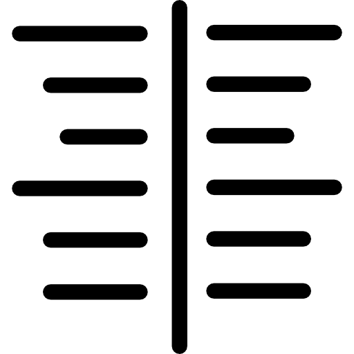 Text alignment at the center text center interface icon