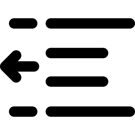 Indent decrease symbol indent basic app decrease icon