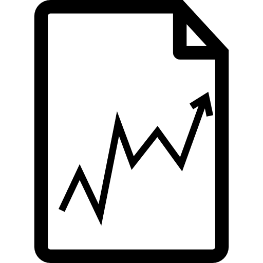 Document with line chart line line graph growth chart icon