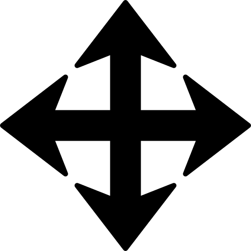 Cross variant with arrow edges cross navigation direction icon