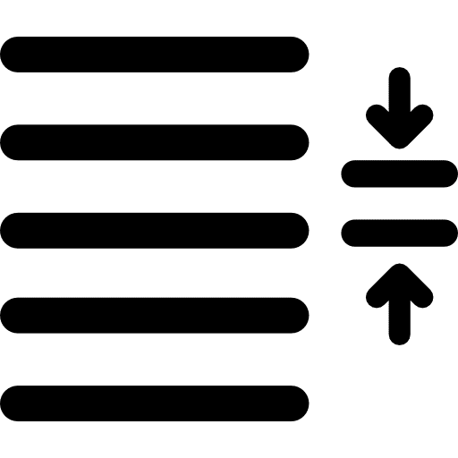 Line spacing text lines distance space icon