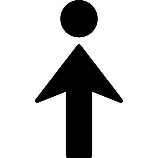 Arrow to arrows spot dot icon