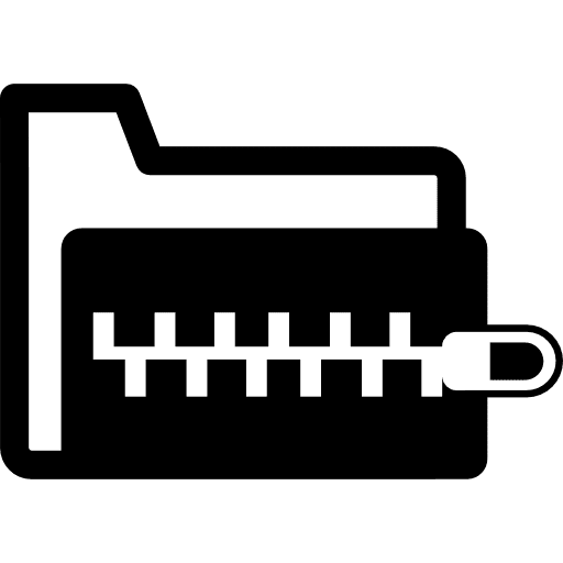 Folder zip interface zips symbols icon