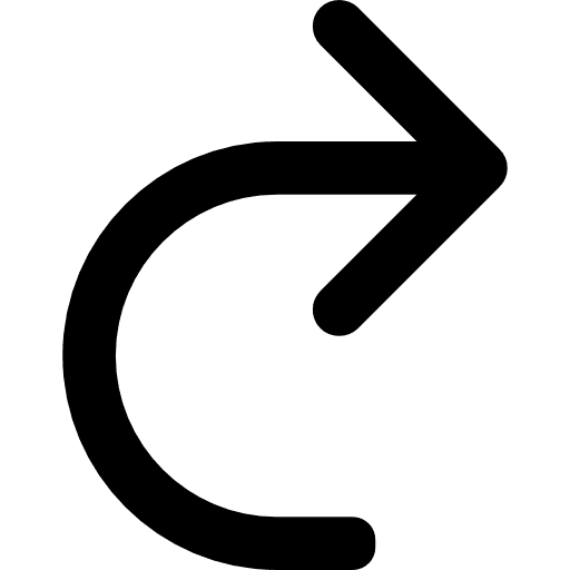 Curved arrow to the right curve arrow shortcut curved arrow icon