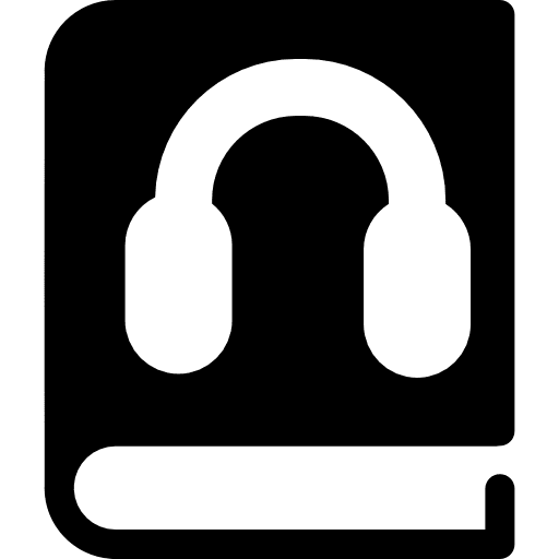 Book with headphones symbol read book headphone icon