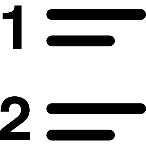 Numbered list style text formatting listing index icon