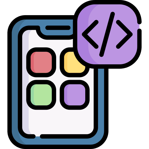 Coding technology seo and web smartphone icon Coding technology seo and web smartphone icon