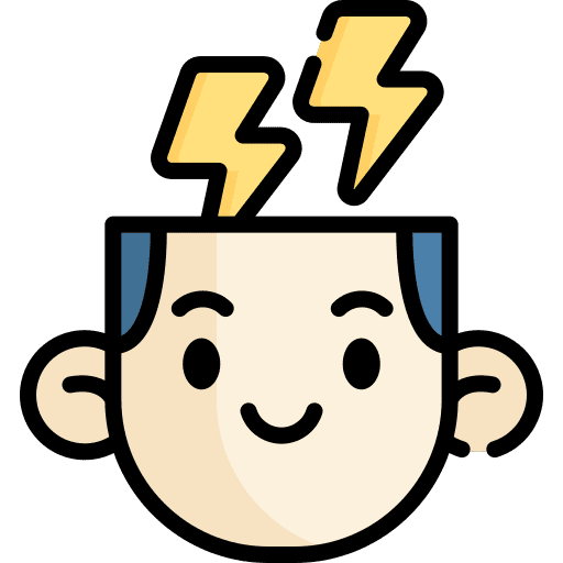 Brainstorm art and design lightning head icon Brainstorm art and design lightning head icon
